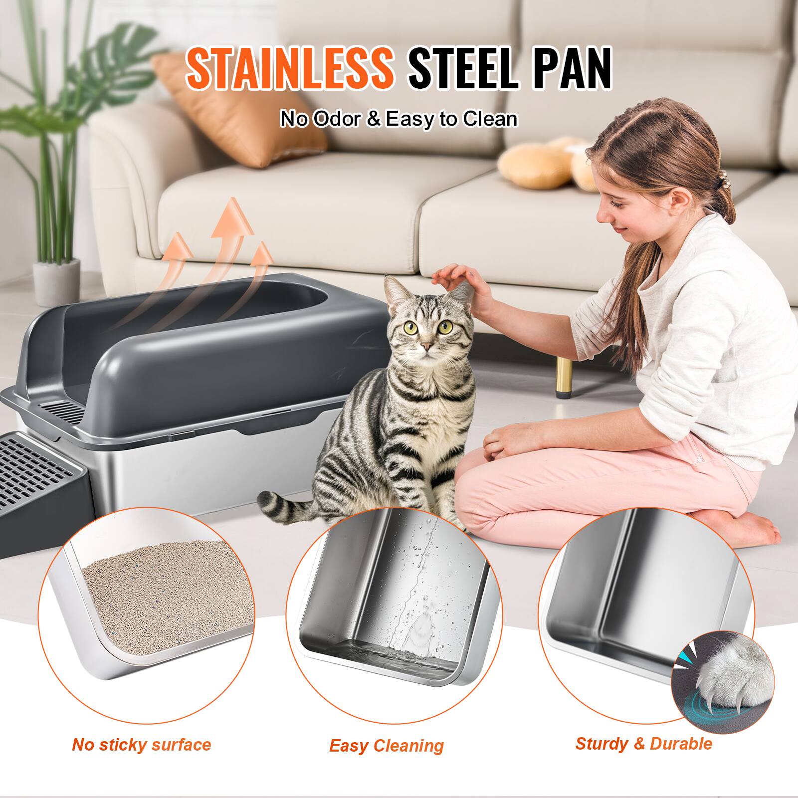 STAINLESS STEEL PAN

- No Odor & Easy to Clean
- No sticky surface
- Easy Cleaning
- Sturdy & Durable