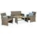 Front. Best Choice Products - Best Choice Products 4-Piece Outdoor Wicker Patio Conversation Furniture Set w/ Table, Cushions - Taupe/Desert - Taupe/Desert.