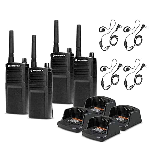 Motorola Solutions - 4 x Motorola RMU2040 On-Site 2-Way Radio (RMU2040) - 4 Pack With Mic Bundle - Black
