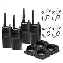 Motorola Solutions - 4 x Motorola RMU2040 On-Site 2-Way Radio (RMU2040) - 4 Pack With Mic Bundle - Black