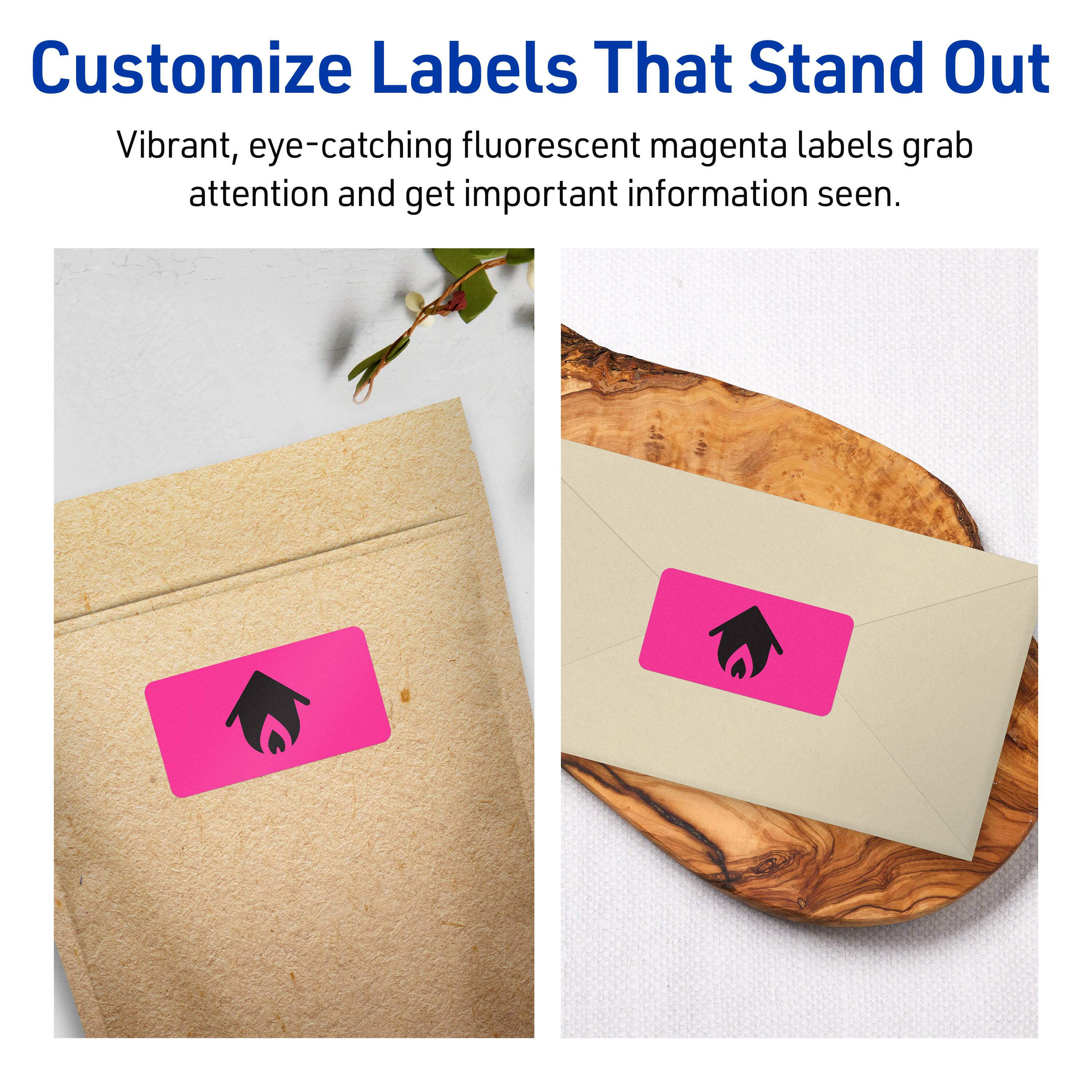 Customize Labels That Stand Out

Vibrant, eye-catching fluorescent magenta labels grab attention and get important information seen.