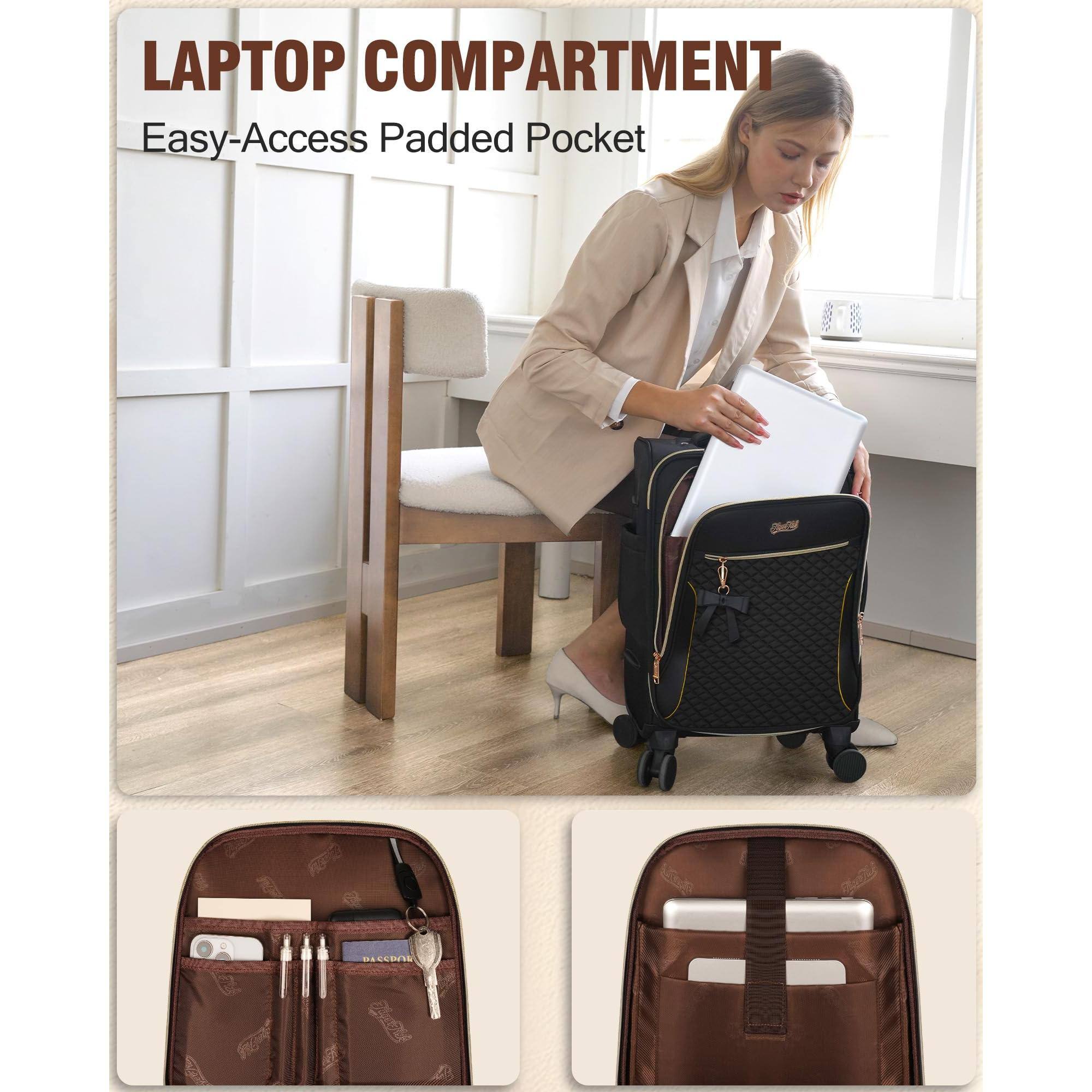 LAPTOP COMPARTMENT  
Easy-Access Padded Pocket