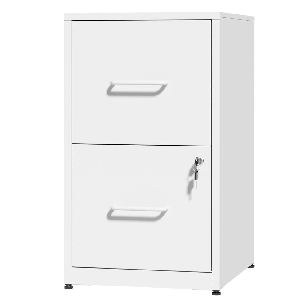 Alt View 7. Loheer - Loheer 2 Drawer Lockable Metal File Cabinet White Vertical Under Desk Steel Filing Cabinet Heavy Duty Office Storage.