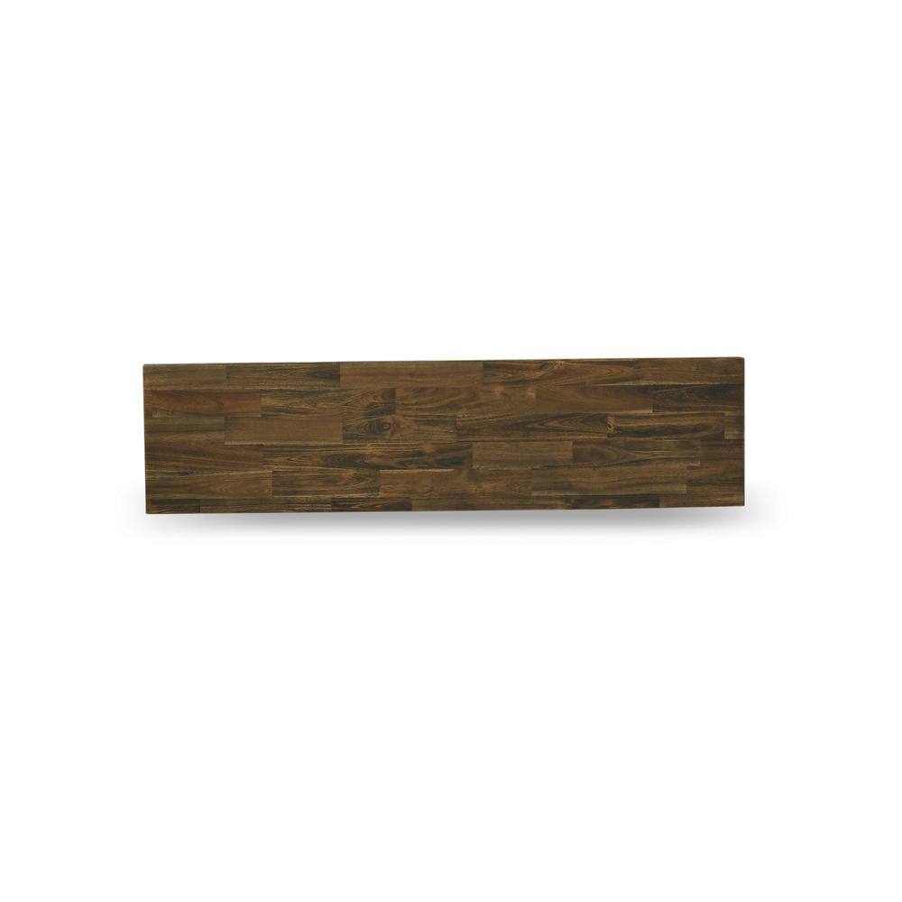 Left. East West Furniture - V-Style Mid Century Modern Dining Bench with Wooden Seat - Brown.