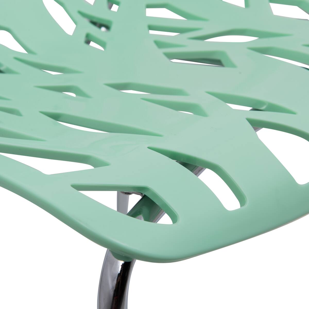 Alt View 8. LeisureMod - Asbury Stackable Modern Dining Chair with Cut Out Design and Chrome Legs Side Chair for Home Living Room - Mint.