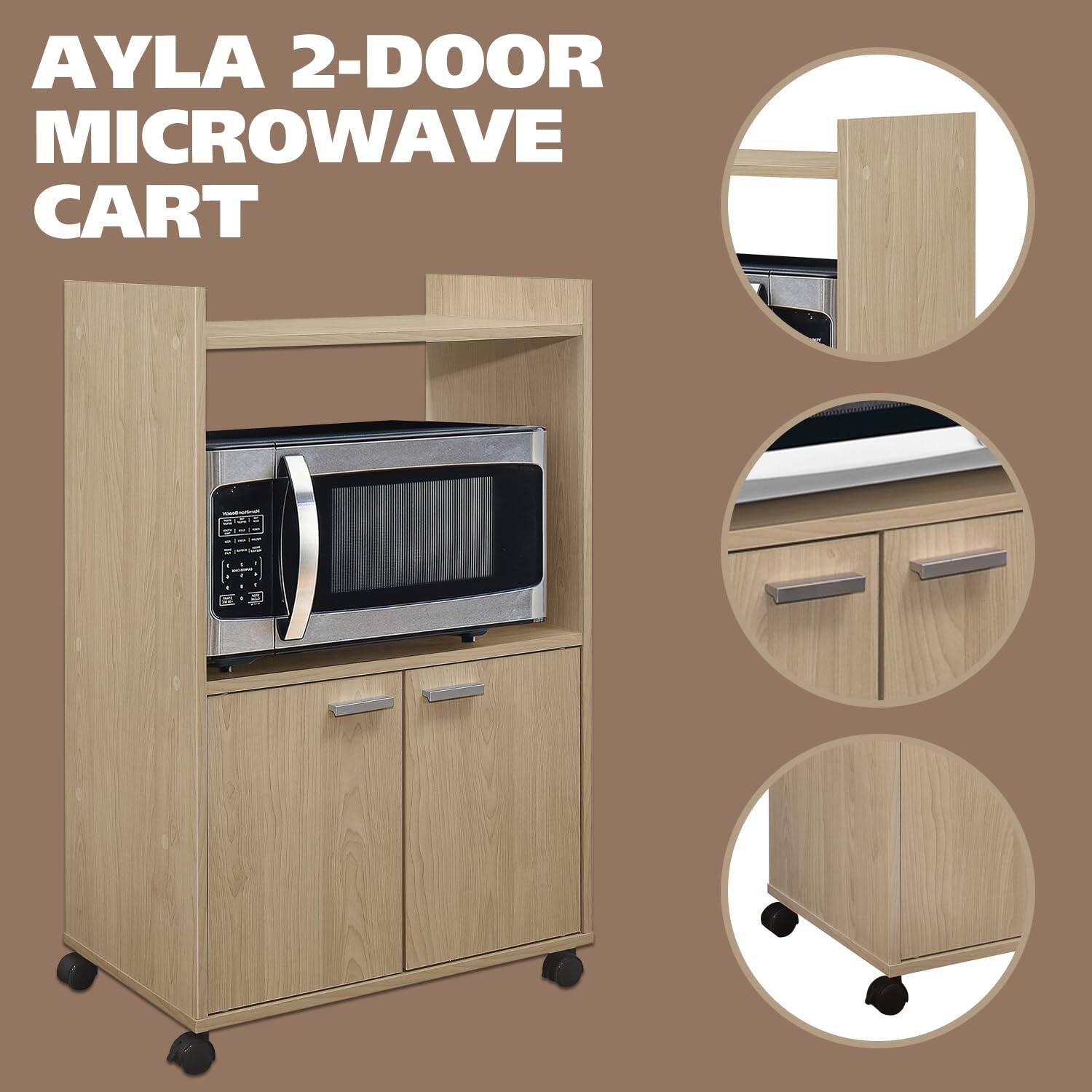 AYLA 2-DOOR MICROWAVE CART