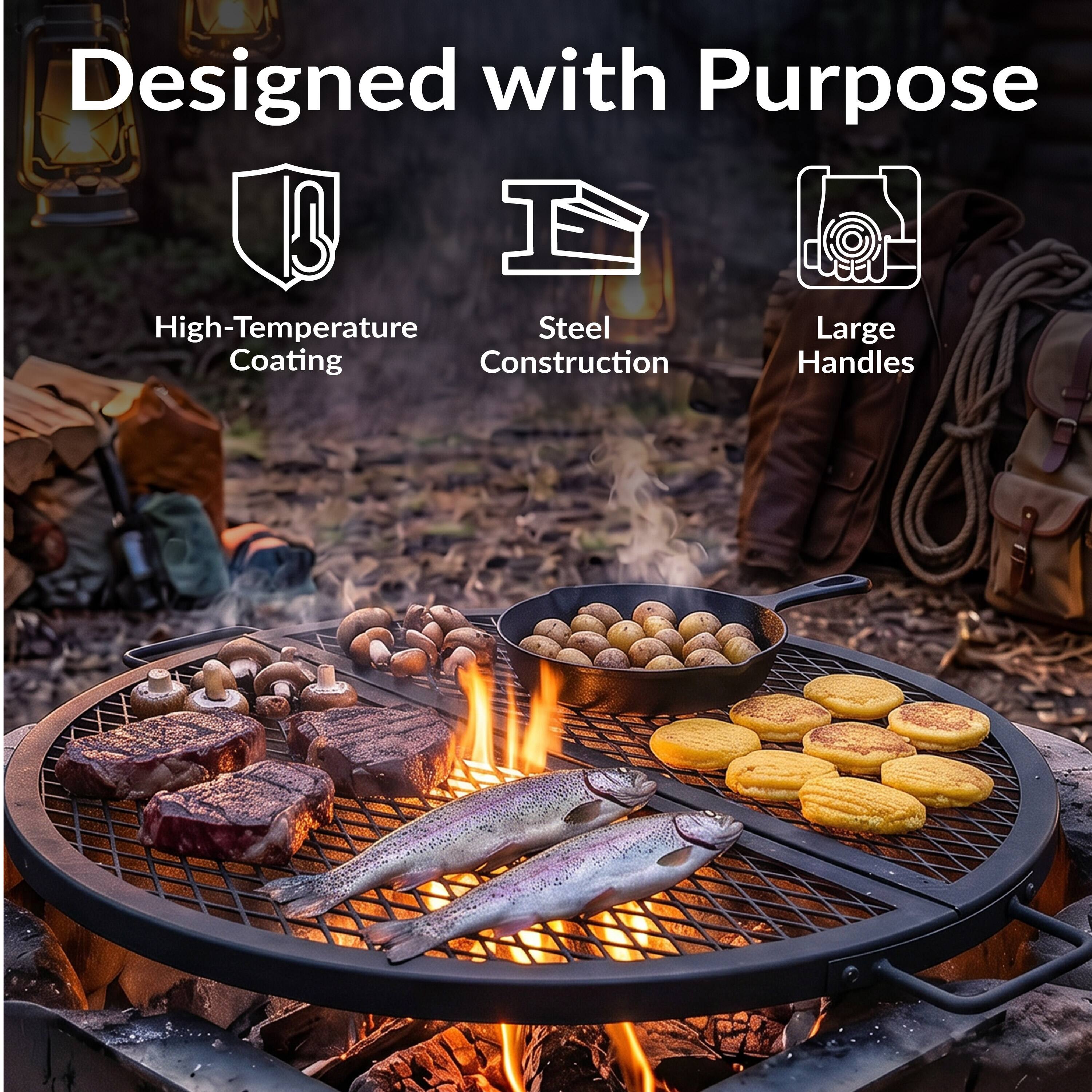 Designed with Purpose

- High-Temperature Coating
- Steel Construction
- Large Handles