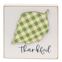 BreeBe - *Thankful Plaid Leaf Block - White, Green, Black