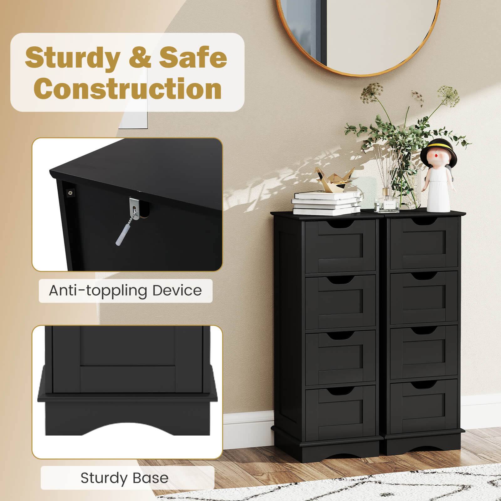 Sturdy & Safe Construction  
Anti-toppling Device  
Sturdy Base