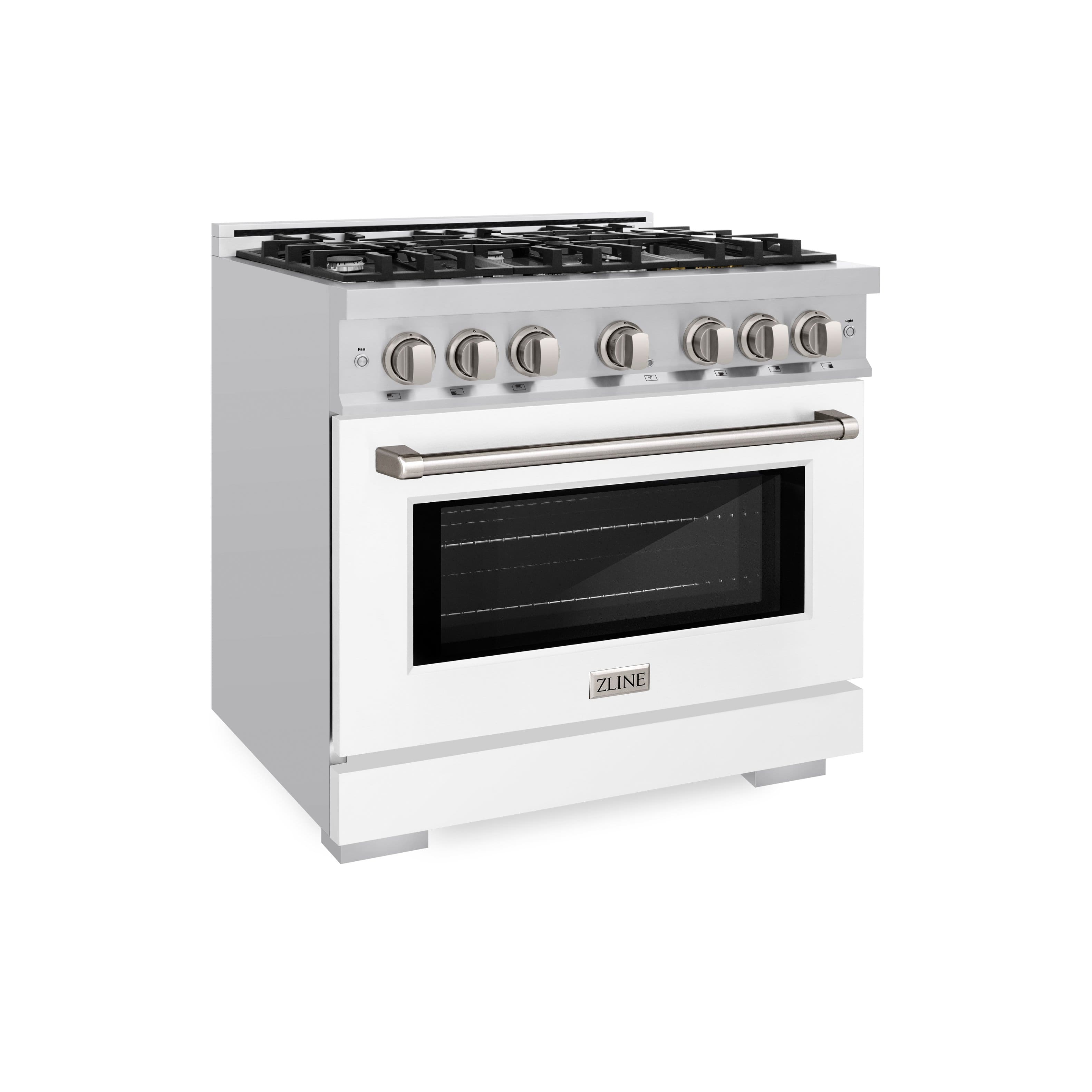 ZLINE - 36" Select Dual Fuel White Matte Door Range w/ 6 Burners & Convection Oven (HDR-WM-36) - White
