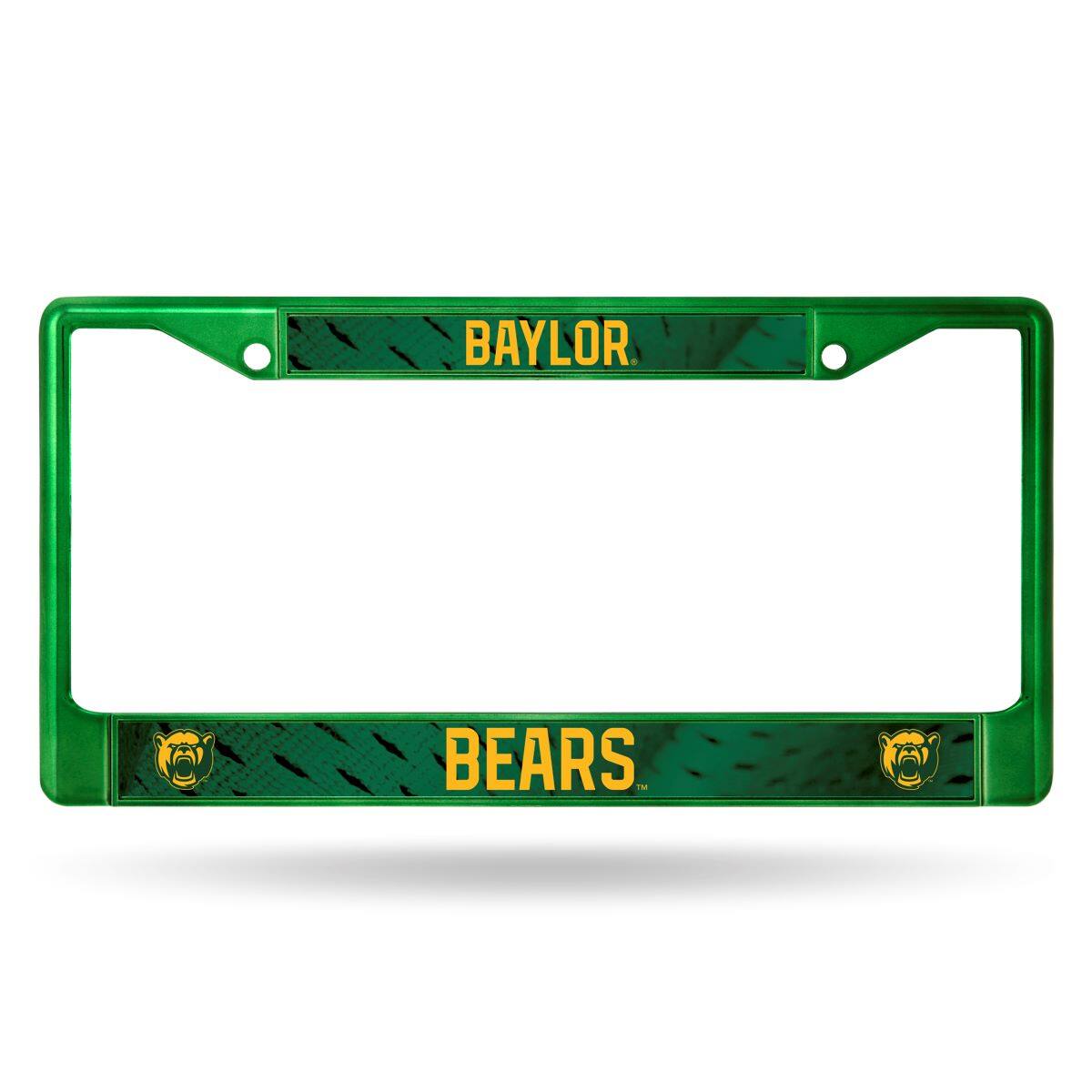 Baylor Bears Chrome Metal (Green Painted) License Plate Frame