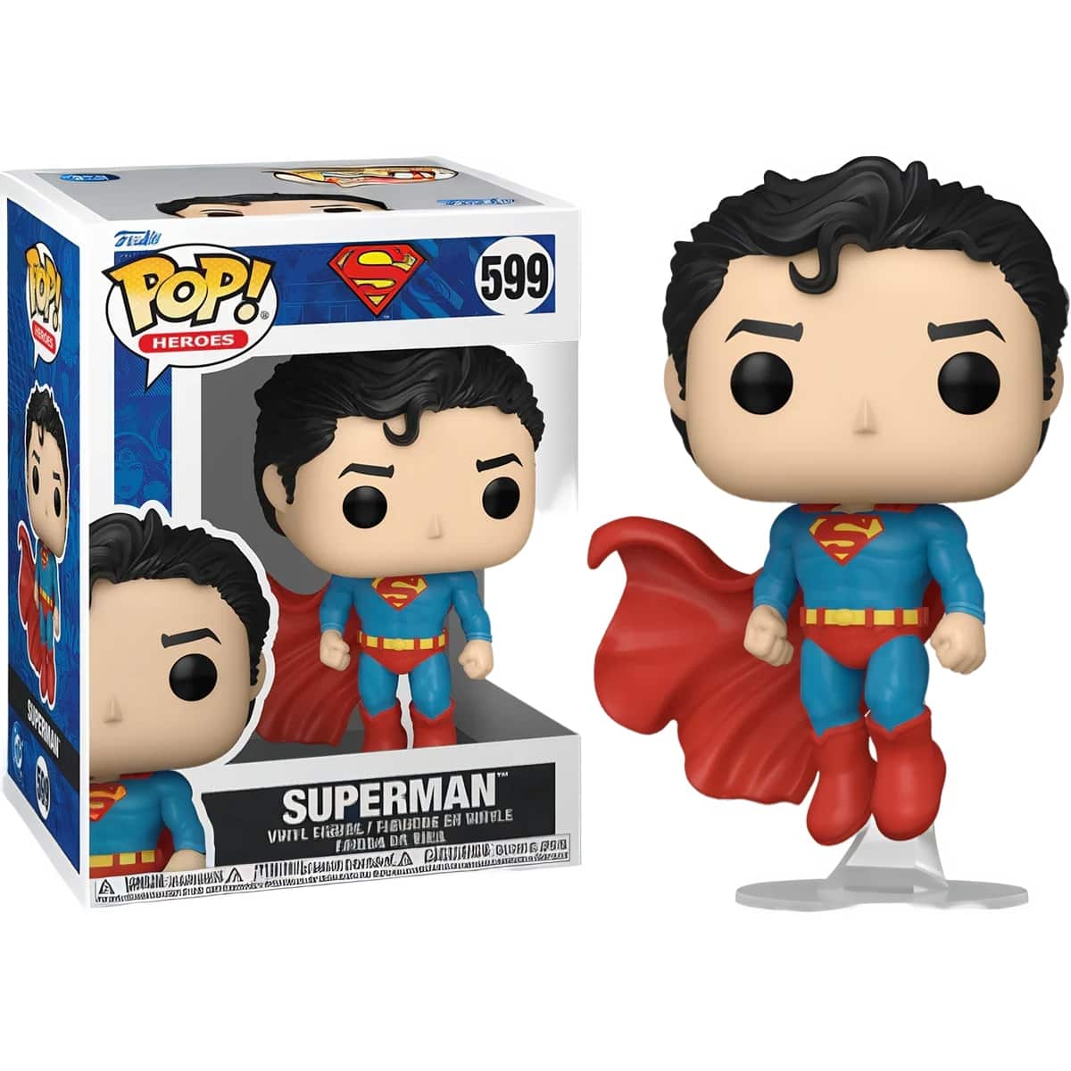 Funko POP! Heroes  
599  
Superman  
Voici l'épisode le plus récent en vente  
Produit de la série "The Flash"  
Avec son costume de Superman  
A noter que ce produit est en édition limitée