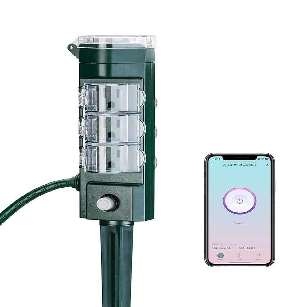 RTMB - Outdoor Smart Plug, 6 Outlets, Waterproof, Alexa & Google Compatible, Voice Control - Style: Wifi(APP Control)