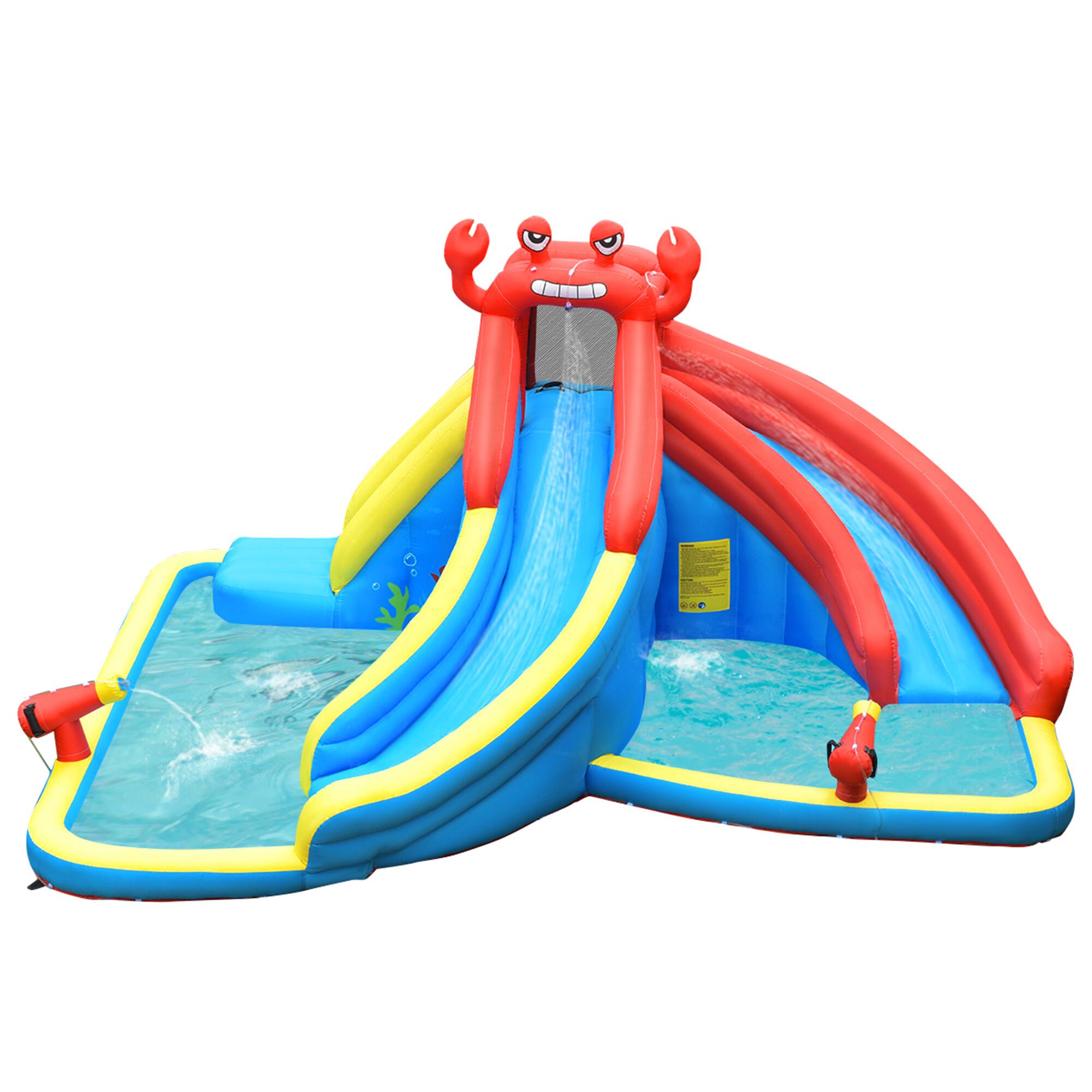 Alt View 4. Gymax - Gymax Inflatable Water Park Bounce House Crab w/ 2 Slides Climbing Wall Tunnel.