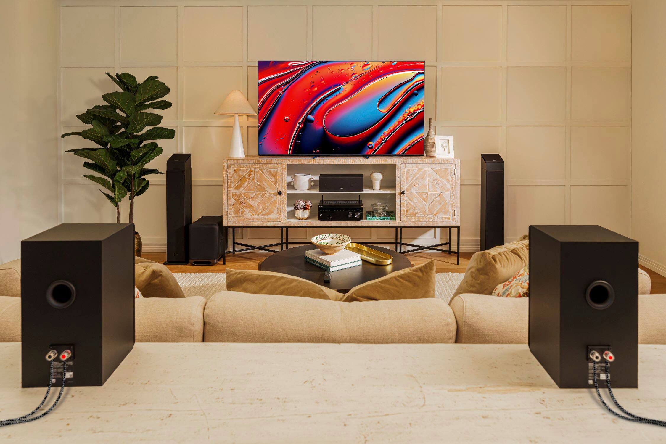 Alt View 2. Sony - CS Speakers - 3-way 3-driver hi-res Bookshelf speakers (2025) pair - Black.