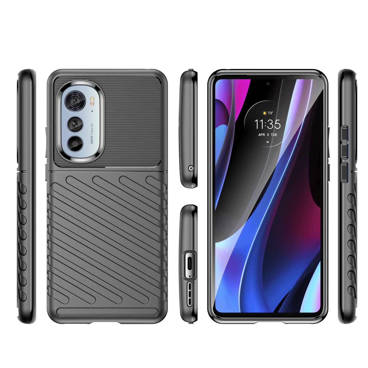 Alt View 13. SaharaCase - Black Series Case for Motorola Edge (2022) - Black.