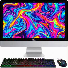 STGSivir - All in One Desktop PC, 22" FHD Display, i7 up to 3.9GHz, 16G RAM, 1TB SSD, WiFi&BT, RGB Keyboard&Mouse, Win11H - White