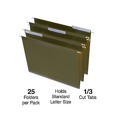 25 Folders per Pack  
Holds Standard Letter Size  
1/3 Cut Tabs