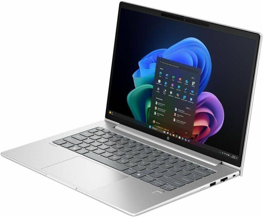 Alt View 2. HP - ProBook 4 G1q 14" WUXGA IPS Snapdragon X X1-26-100 up to 2.97 GHz 16GB 512GB SSD Adreno X1-45 GPU Windows 11 Pro - Silver.