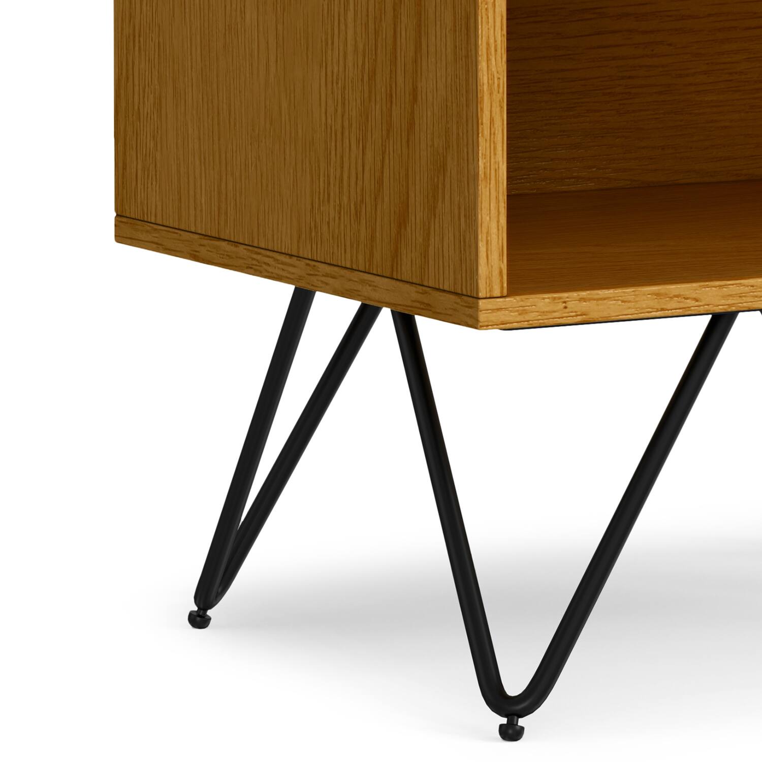 Alt View 8. Simpli Home - Hunter  20 inch Wide Industrial Nightstand in Oak - Oak.