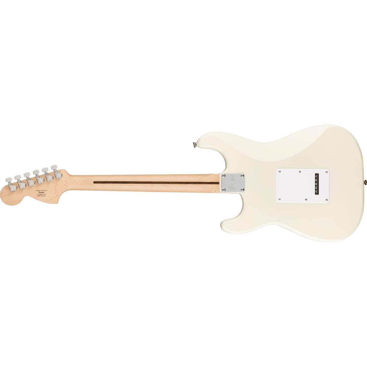 Alt View 1. Squier - Squier Affinity Series Stratocaster Electric Guitar, Maple Fingerboard, Olympic White.