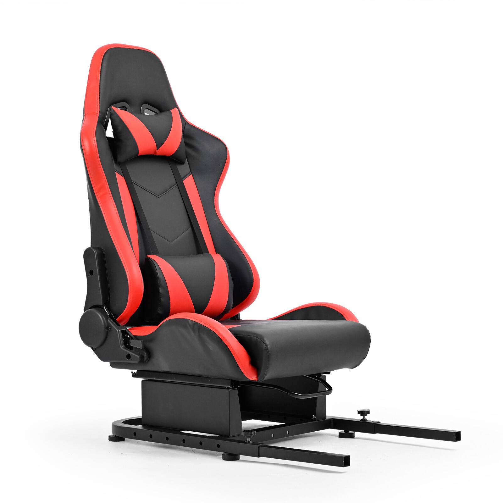 Front. Dardoo - Dardoo Racing Seat & Rear Bracket for Steering Wheel Stand, Expands to Racing Simulator Cockpit - Red & Black.