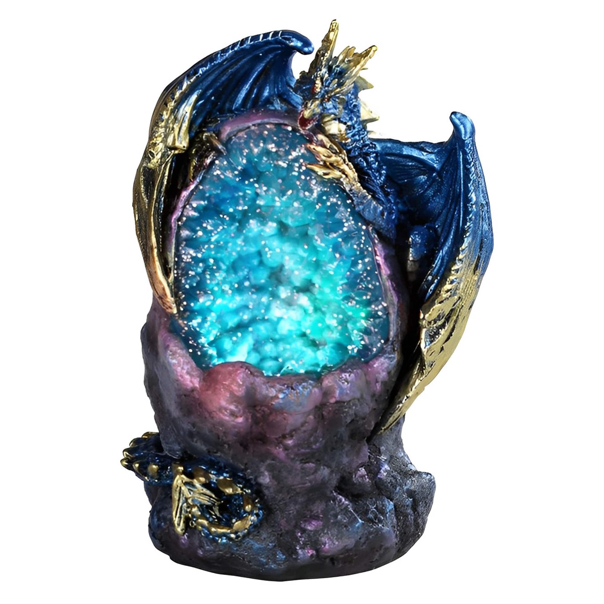 FC Design - 5"H Dragon with LED Faux Crystal Stone Figurine Computer Desk Tabletop Decoration - Multi-Color