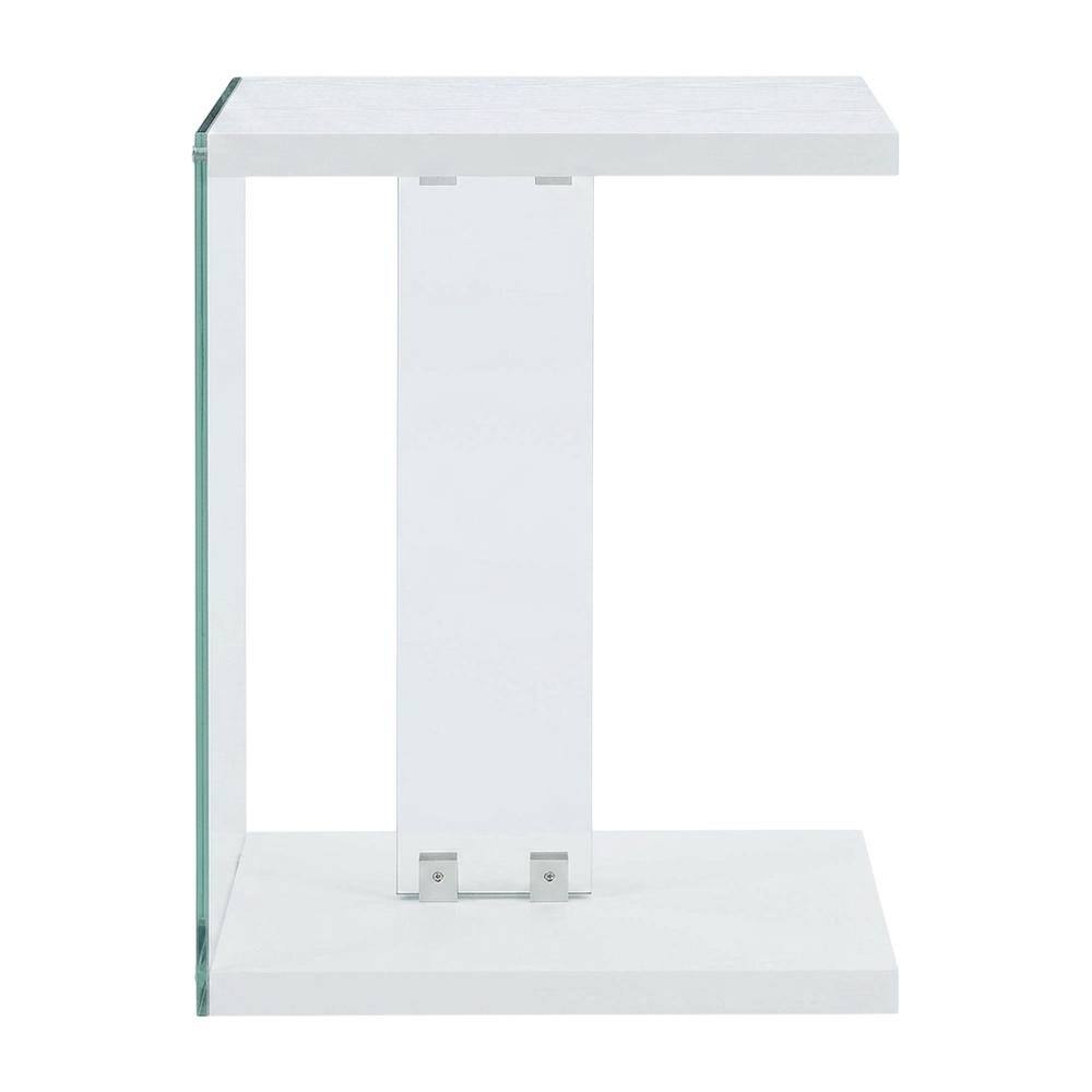 Angle. FurniFact - Contemporary White End Table with Sleek Design and Durable Finish - White.
