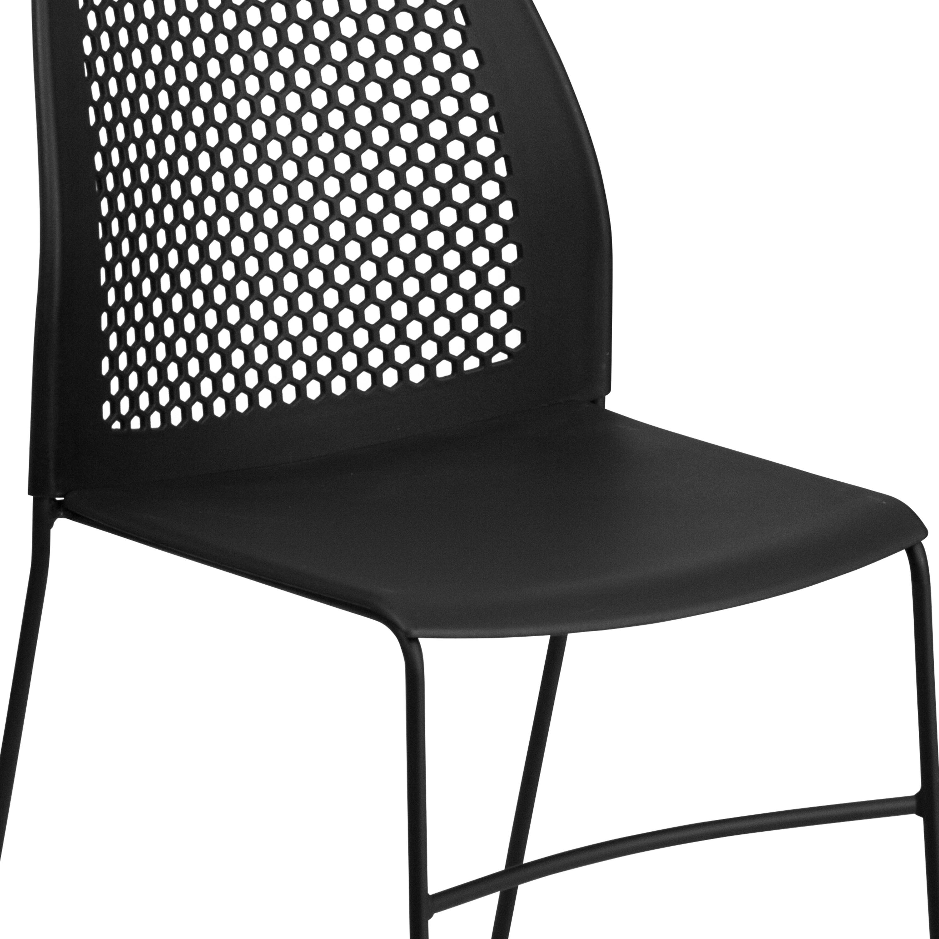 Alt View 10. Emma + Oliver - Home and Office Sled Base Stack Chair with Air-Vent Back - Guest Chair - Black.