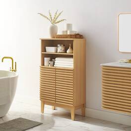 Render Freestanding Bathroom Storage Cabinet by Modway - Oak