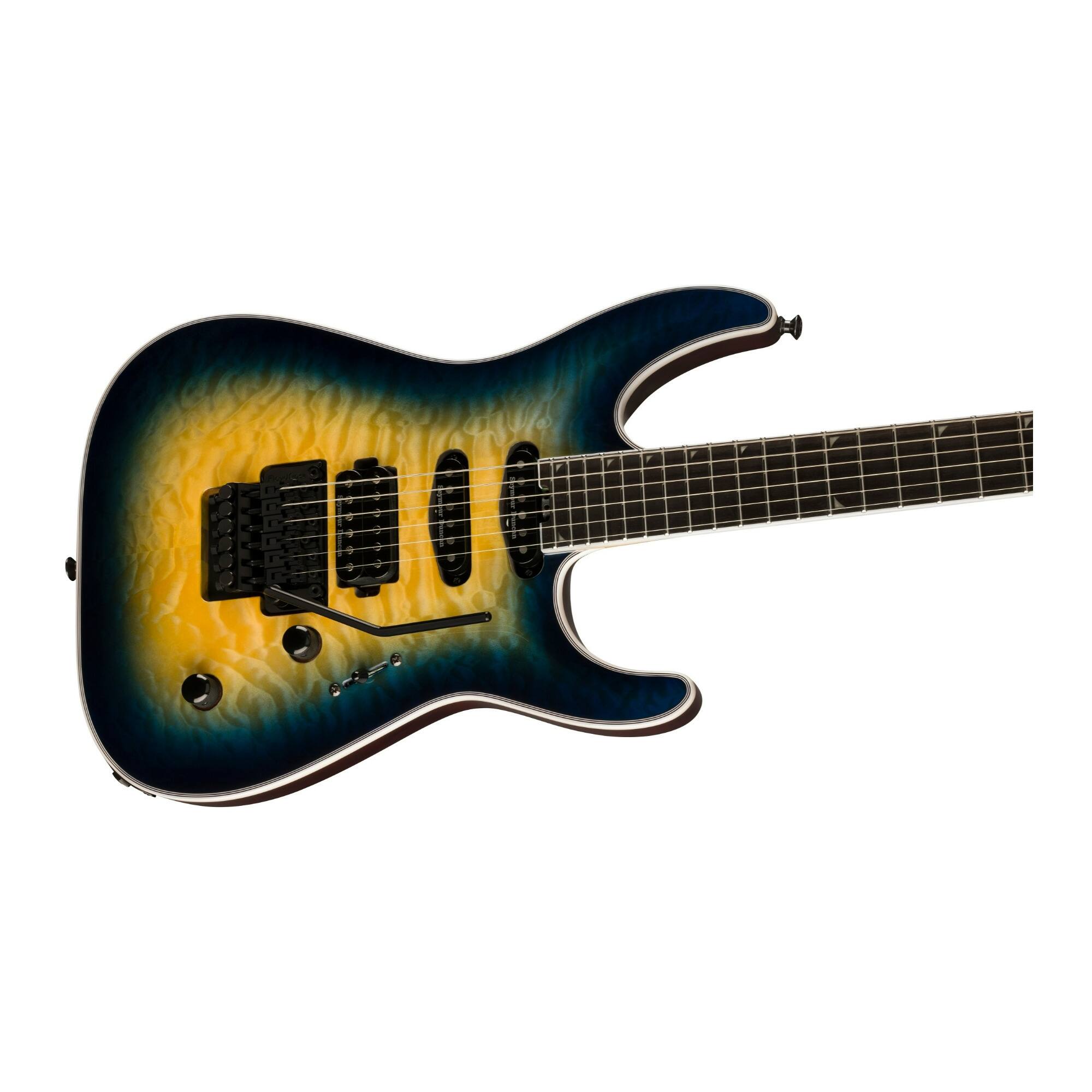 Angle. Jackson - Jackson Pro Plus Series Soloist SLA3Q 6-String Electric Guitar(Amber Blue Burst).