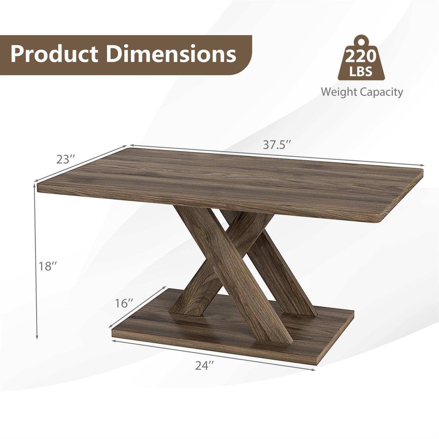 Product Dimensions: 23" x 37.5" x 18" x 16" x 24"  
Weight Capacity: 220 LBS