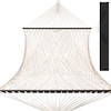 Front. Best Choice Products - Best Choice Products 2-Person Woven Cotton Rope Double Hammock for Backyard w/ Spreader Bars, Carrying Case - Espresso Wood.