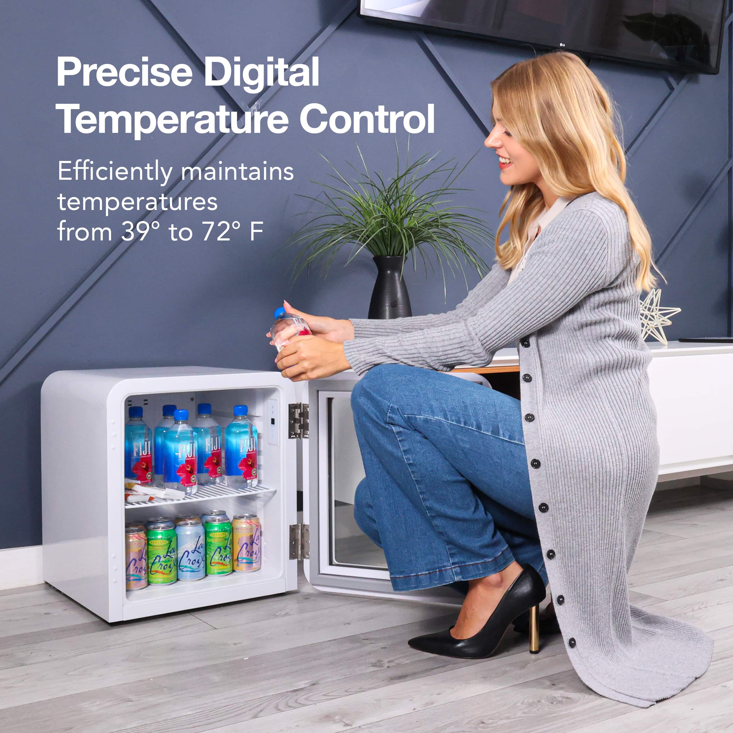 Precise Digital Temperature Control Efficiently maintains temperatures from 39 to 72°F.