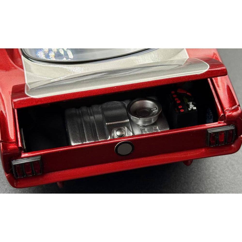 Back. ACME - 1965 Shelby GT350R Pro Touring Red Metallic with Silver Hood and Trunk Limited Edition to 350 pieces Worldwide 1/18 - Red Metallic.