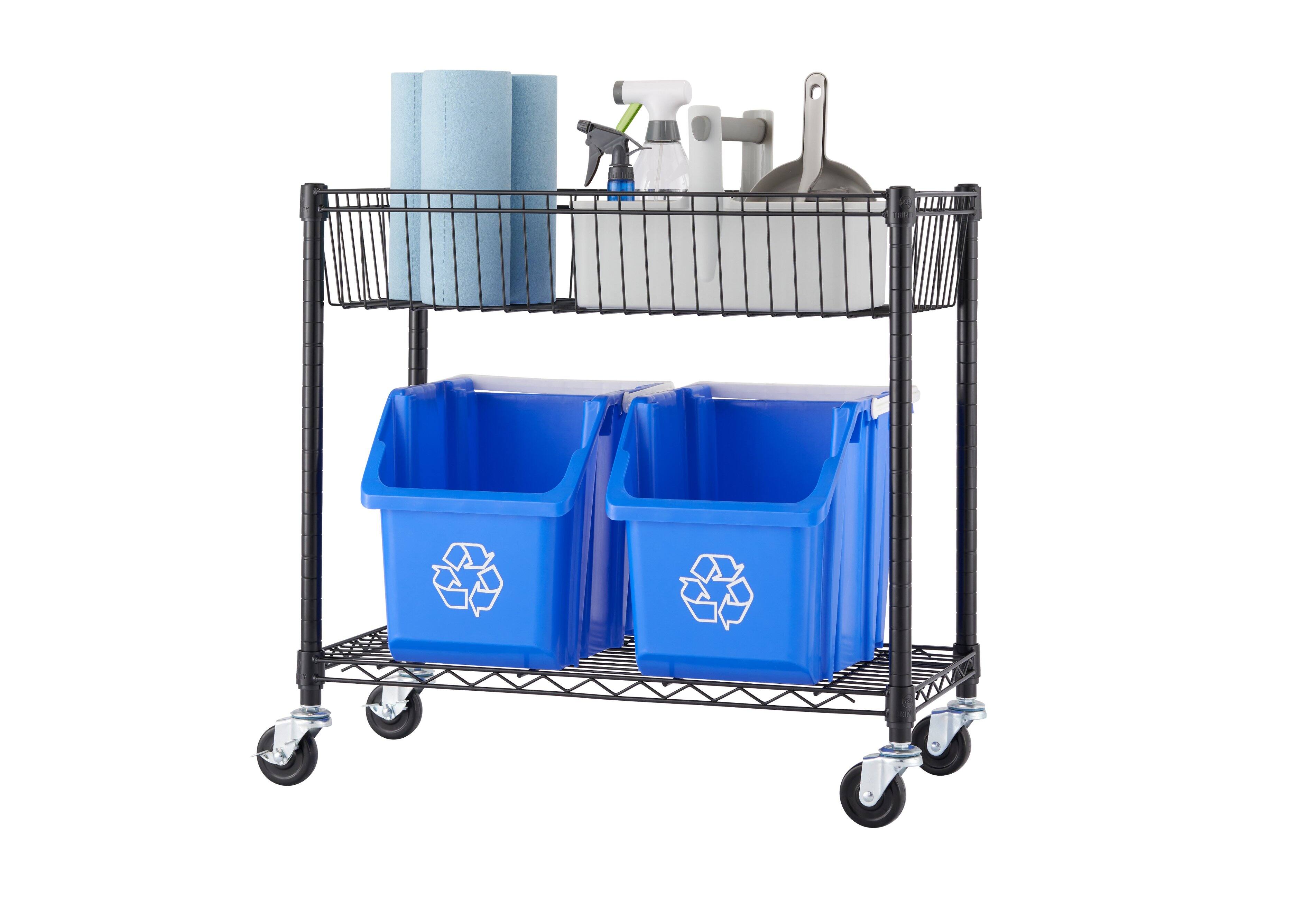 Alt View 18. TRINITY - 5-Tier 30x14x72 Modular Commercial Wire Shelving NSF w/ Baskets & Wheels Black - Black.