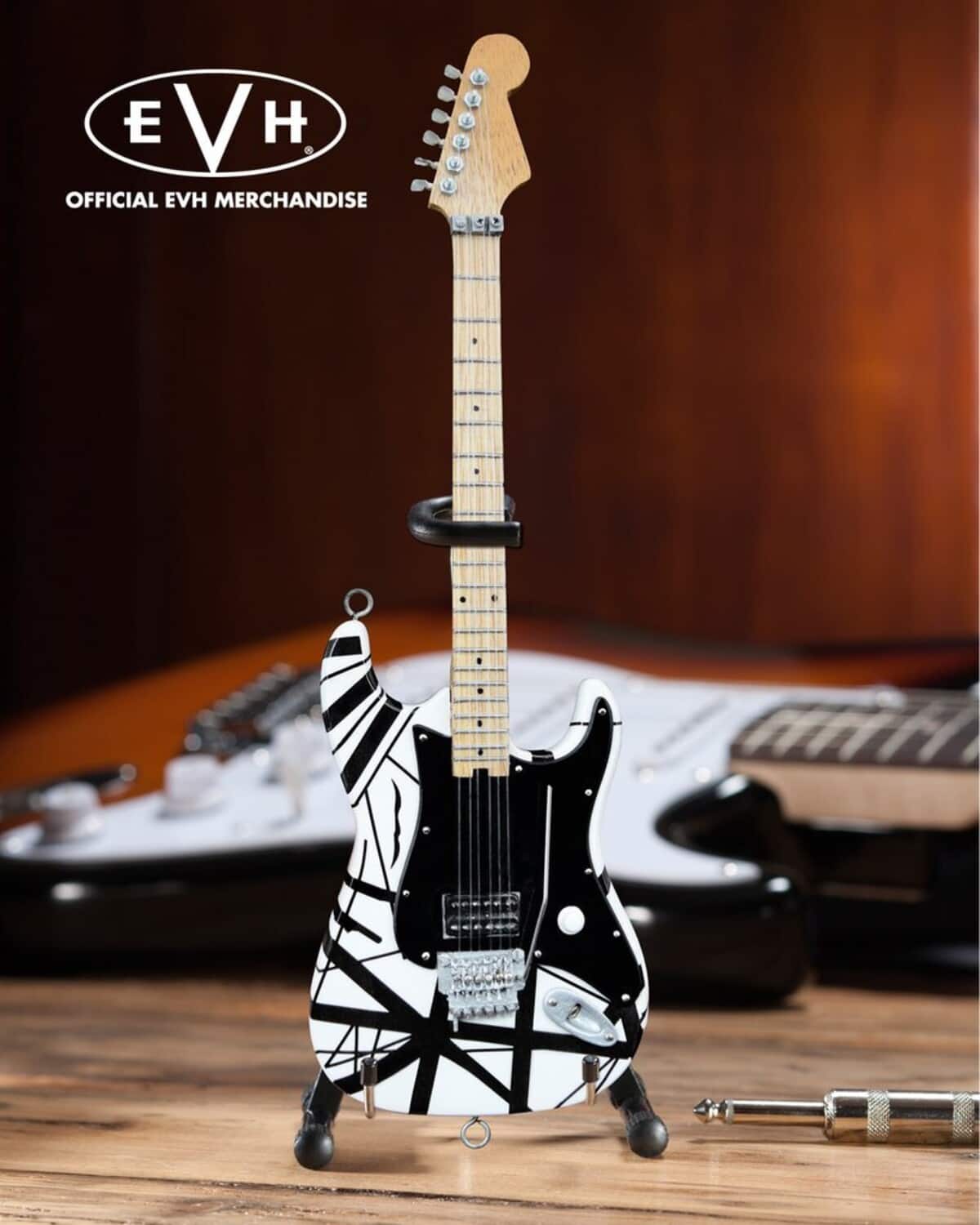 PopMarket - Eddie Van Halen - EVH - Eddie Van Halen - Black & White Mini Guitar Replica Collectible EVH-003 - COLLECTIBLES - Multicolor