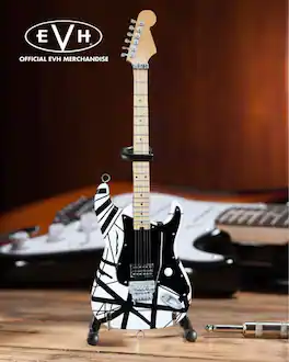 PopMarket - Eddie Van Halen - EVH - Eddie Van Halen - Black & White Mini Guitar Replica Collectible EVH-003 - COLLECTIBLES - Multicolor