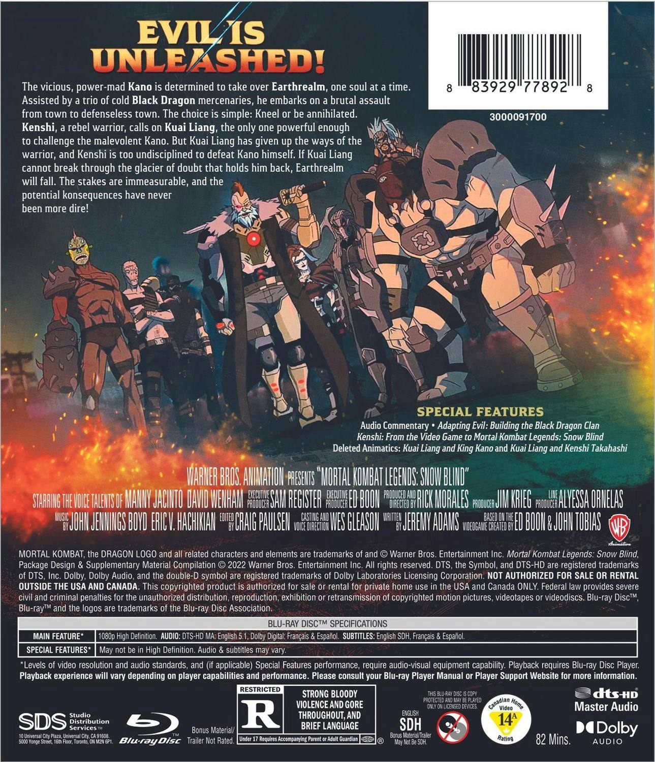 Back. Mortal Kombat Legends: Snow Blind [Blu-ray].