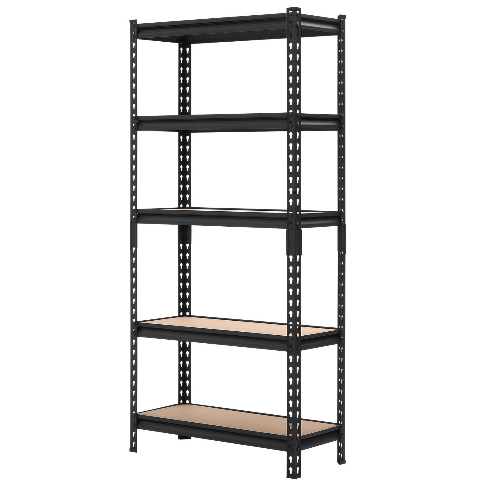 Alt View 5. VEVOR - Storage Shelves, 5-Tier Adjustable, 2000 lbs Capacity, Heavy Duty Garage Storage Shelving Unit, Metal Utility Rack Shelf - Black.