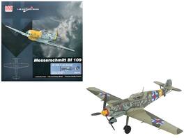 Messerschmitt Bf 109E-3 Fighter Aircraft "White 2 Jan Reznak Kraznodar USSR" German Luftwaffe 1/48 Model by Hobby Master
