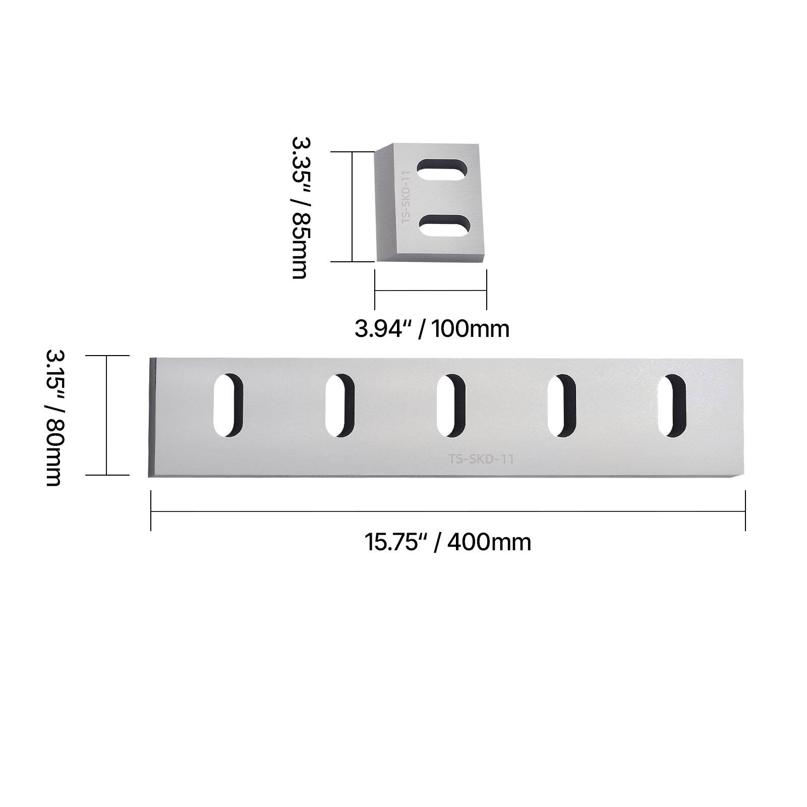 3.15" / 80mm  
3.35" / 85mm TS-SKD-11  
3.94" / 100mm TS-SKD-11  
15.75" / 400mm