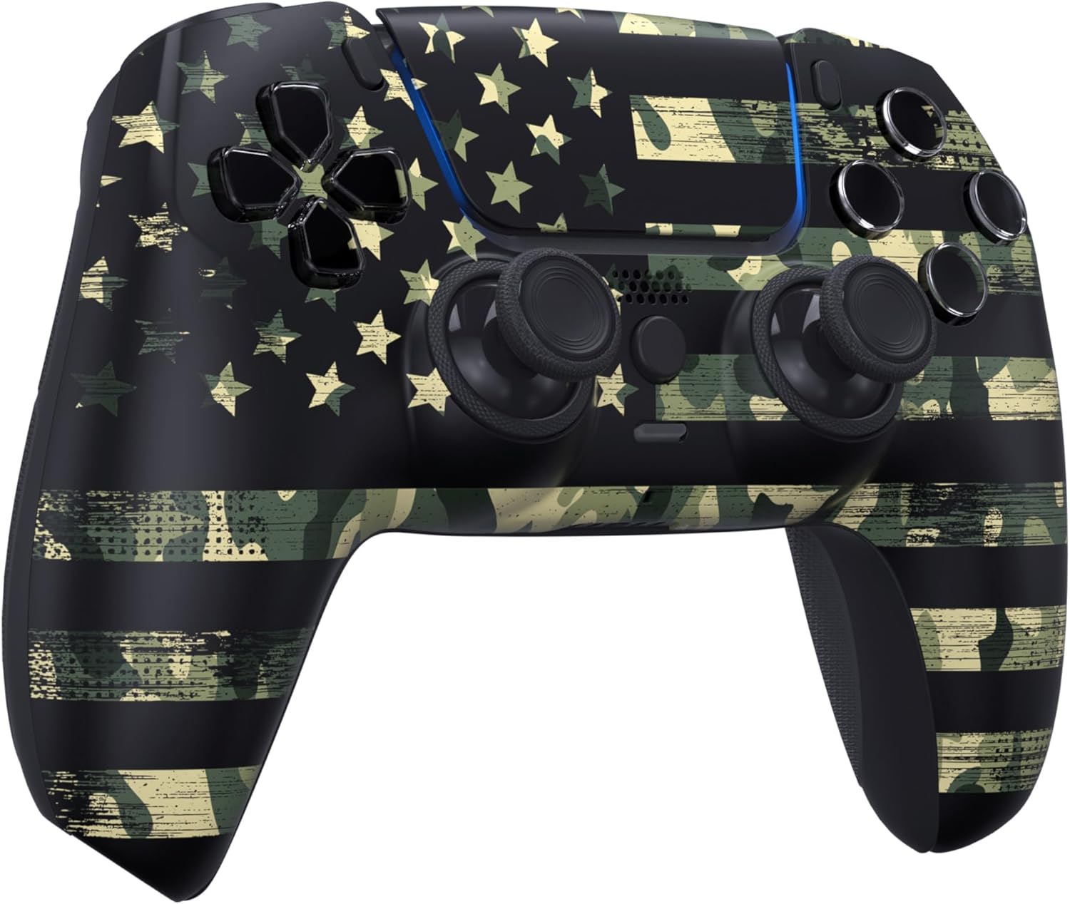 Angle. ProControllers - Custom Wireless Controller for PS5 - Camo Flag.
