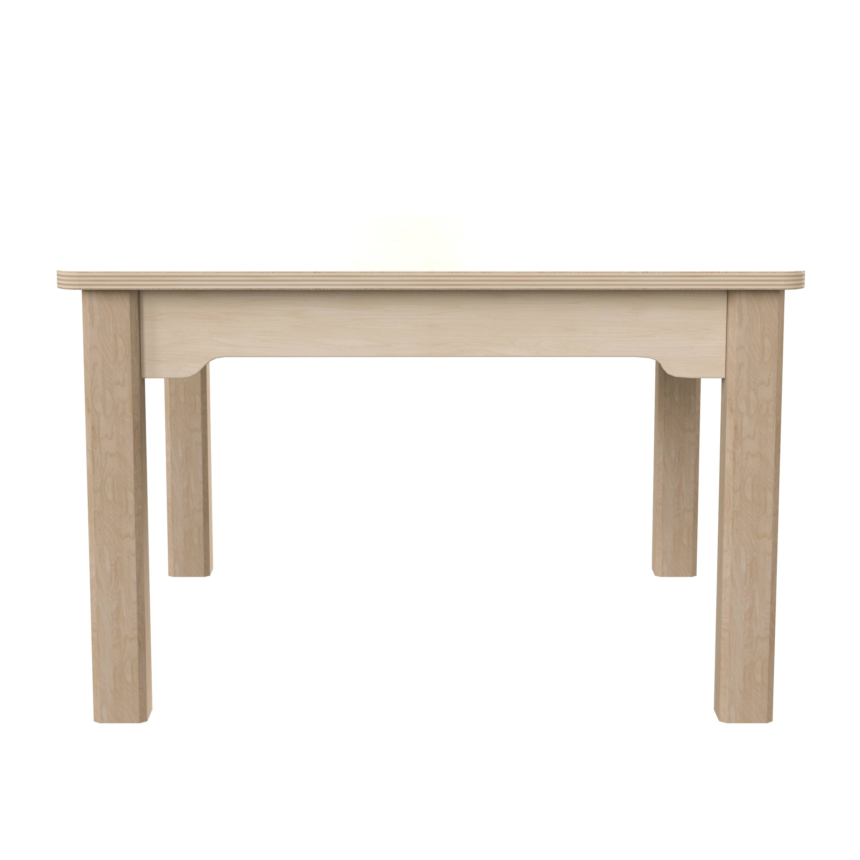Left. Flash Furniture - Bright Beginnings Commercial Grade Wooden Square Preschool Classroom Activity Table, (23.5"W x 14.5"H), Beech - Natural.