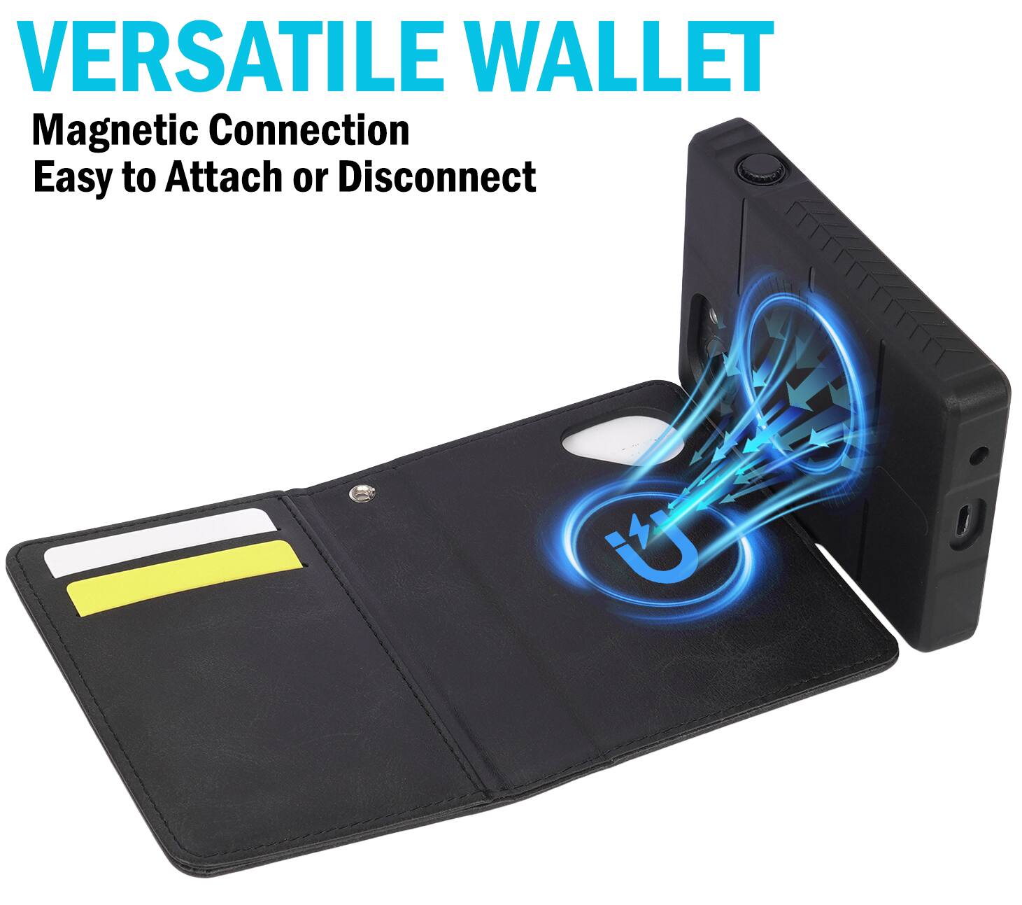 VERSATILE WALLET  
Magnetic Connection  
Easy to Attach or Disconnect