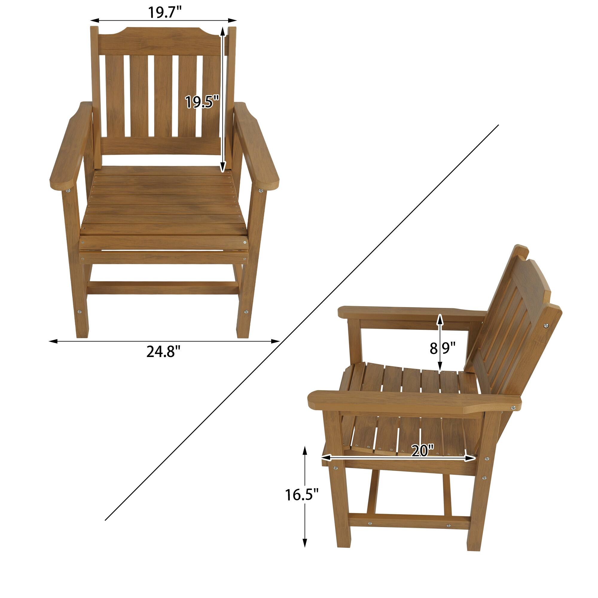 Fortune Candy HIPS Poly Lumber Patio Dining Chair Set of 2, All Weather ...