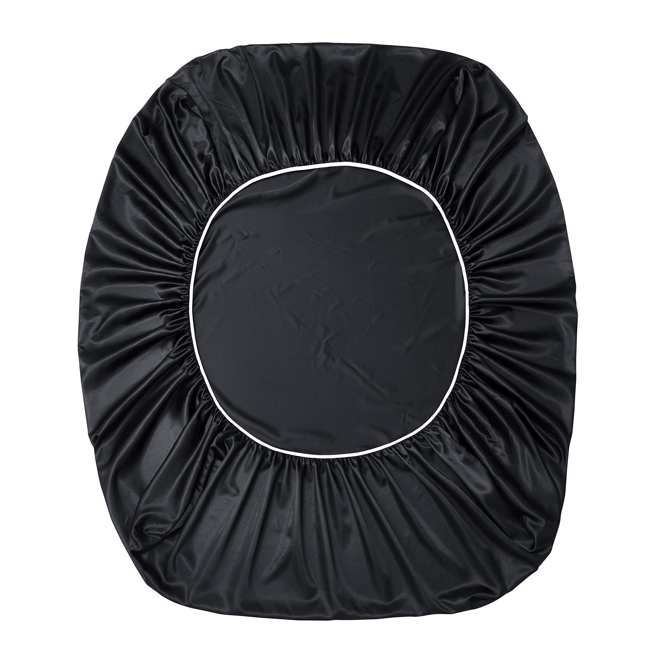 Alt View 7. Dapper Styles - Duvet Cover Set - Satin Fitted Sheet Pillowcases Silky Comforter - Black-King(Not Comforter).