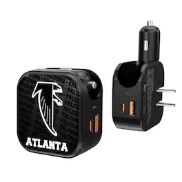 Keyscaper - Atlanta Falcons Team Logo Dual Port USB Car & Home Charger - Multicolor