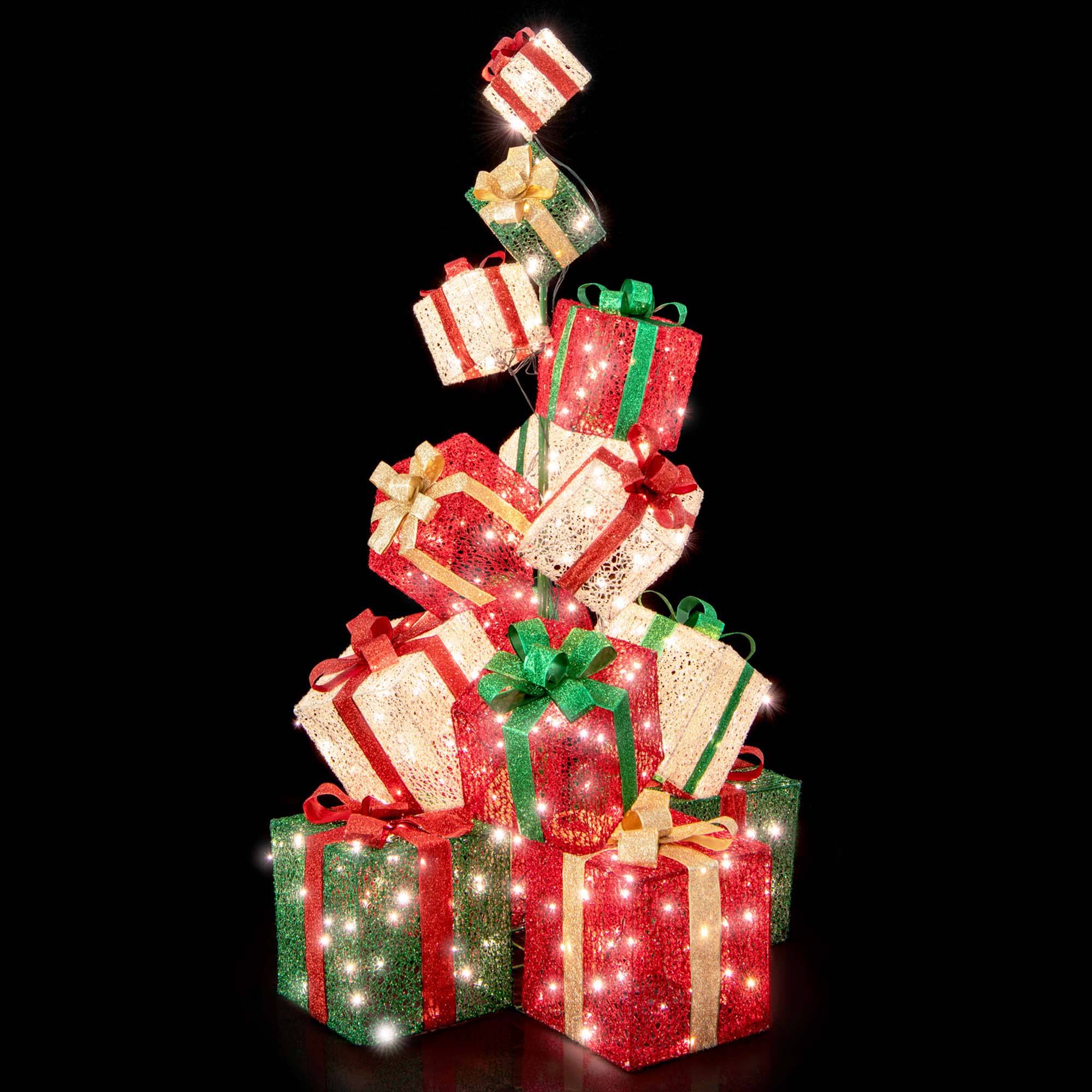 Alt View 18. Costway - 15 Stacked Pre-Lit Gift Box Tower 67'' Lighted Present Decoration with 450 Lights - Multicolor.