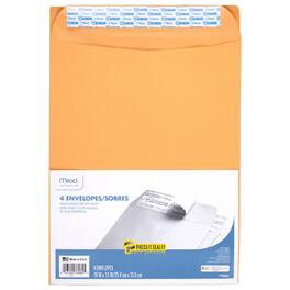 Mead - Press-It Seal-It Envelopes, 10" x 13", Pack of 4